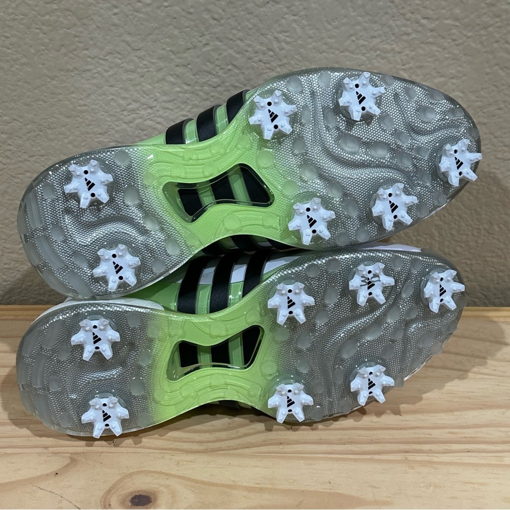 Sz 9 adidas Women’s TOUR360 24 Boost Golf Shoes IF0259 New white black green - Picture 4 of 8